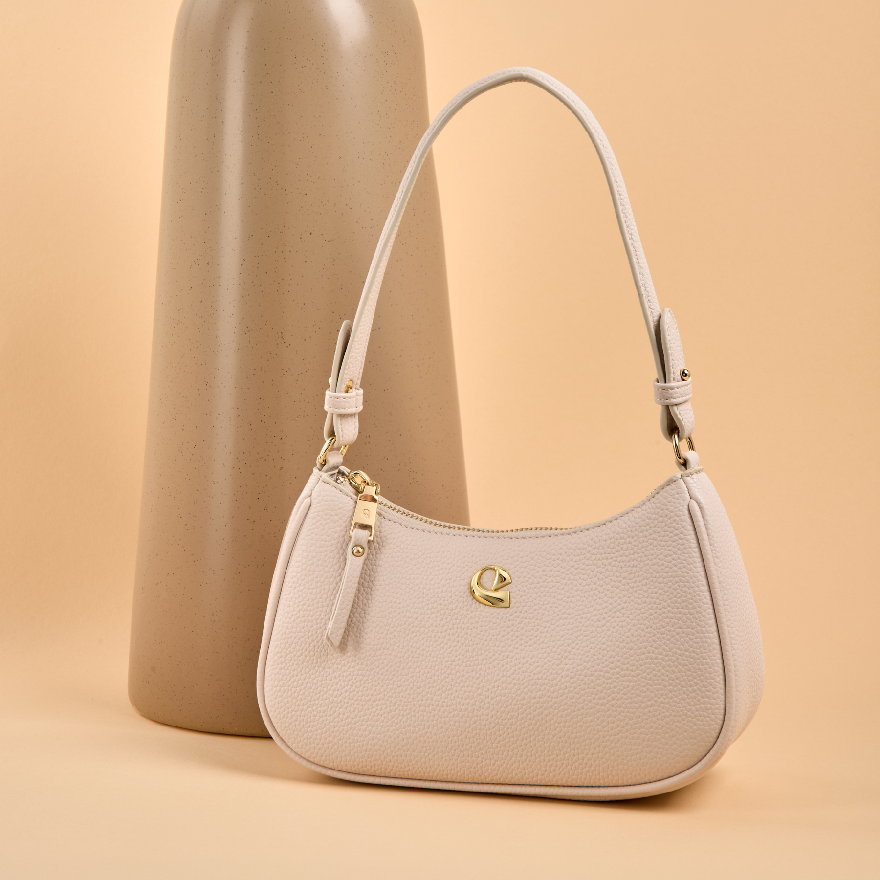 Sac Lune grainé - blanc cassé