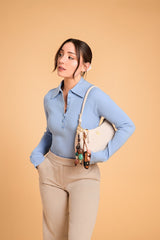 Sac Lune grainé - blanc cassé
