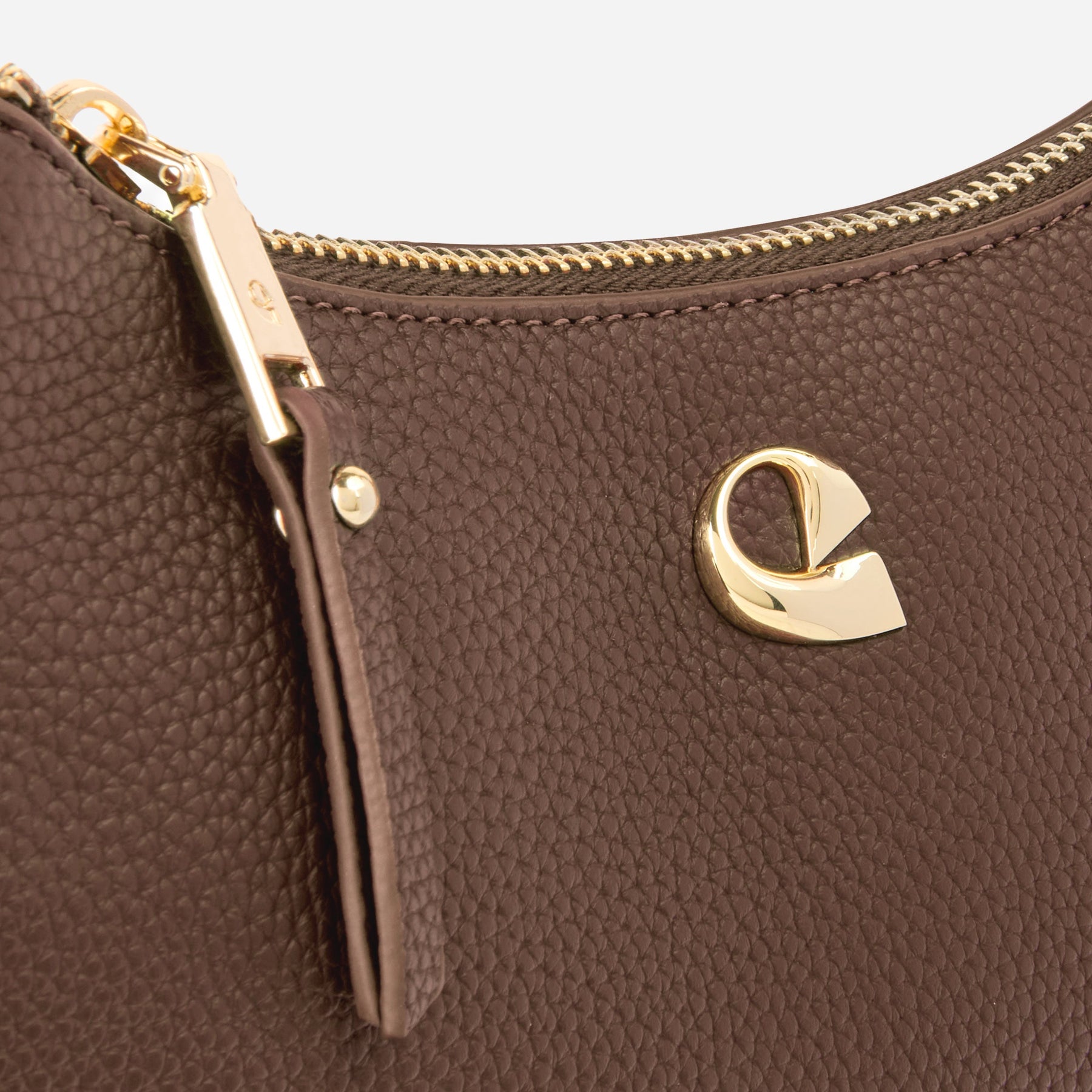 Sac Lune grainé - marron glacé
