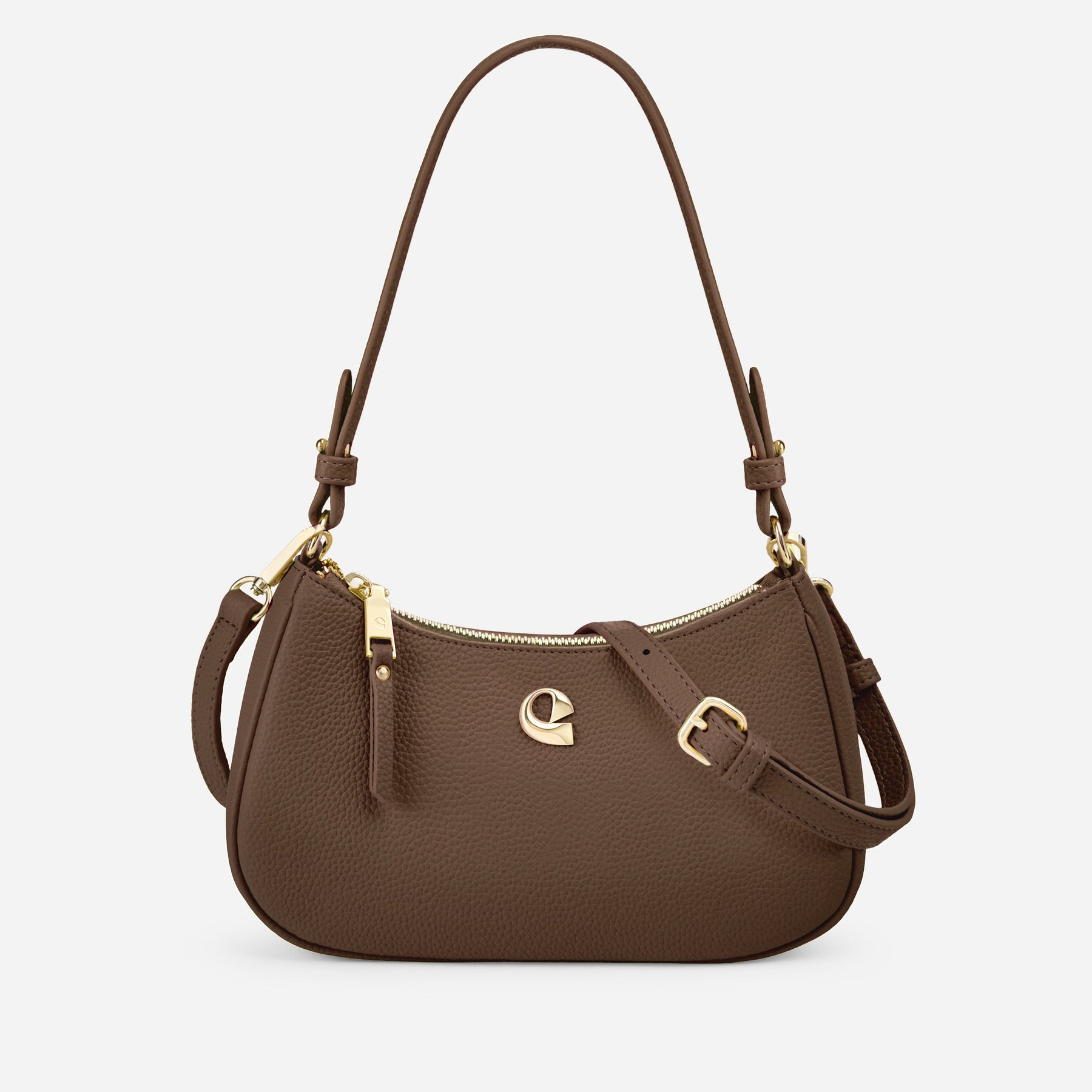 Sac Lune grainé - marron glacé