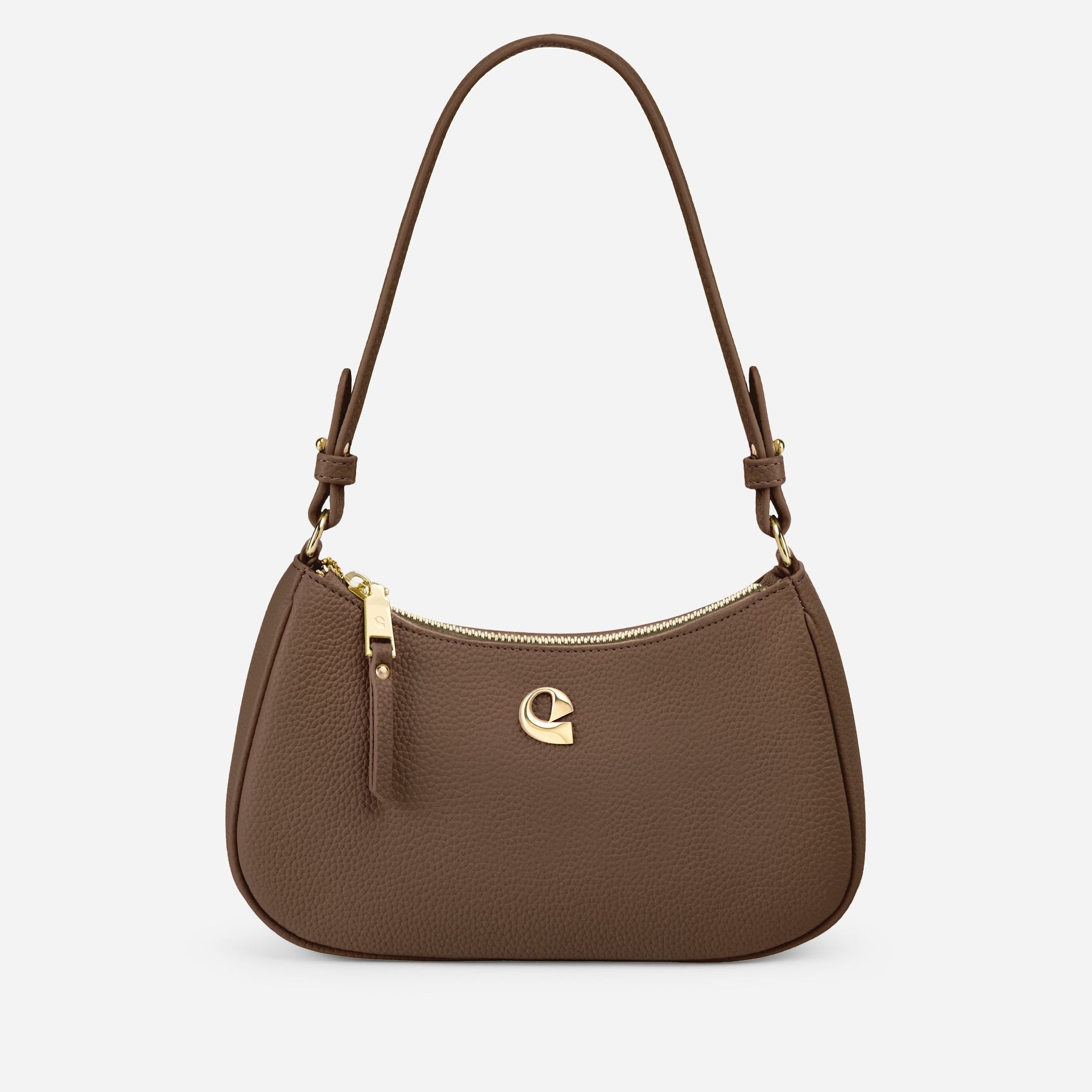 Sac Lune grainé - marron glacé