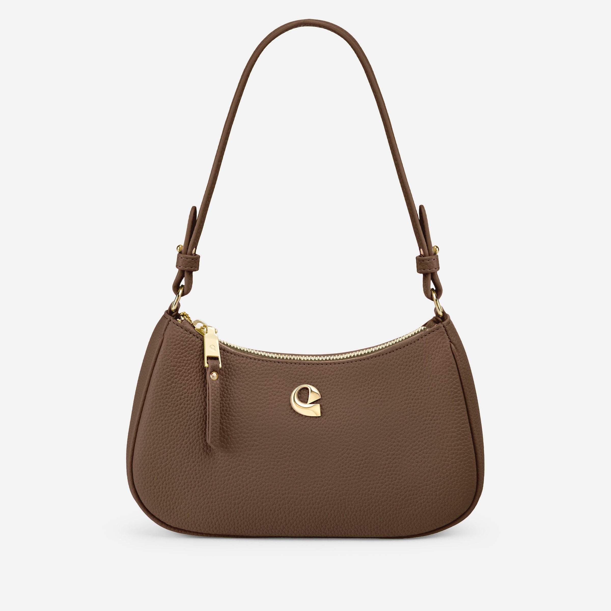 Sac Lune grainé - marron glacé