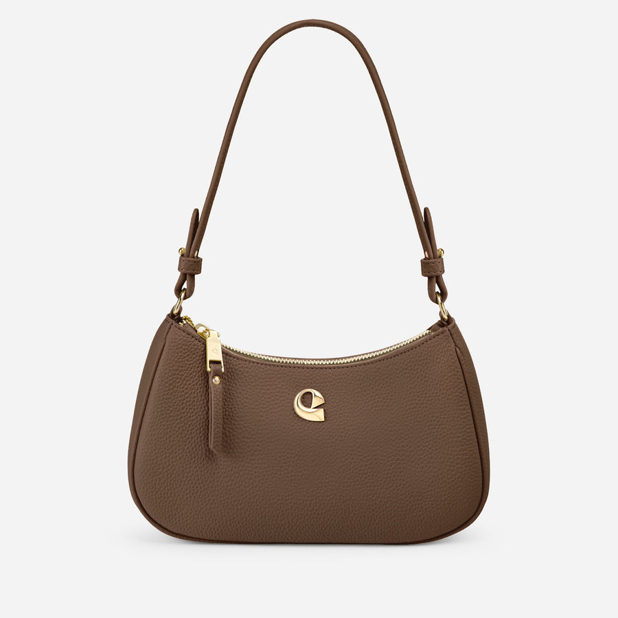 Sac Lune grainé - marron glacé