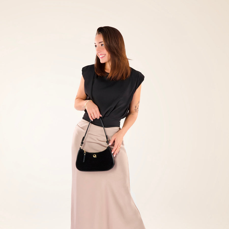 Sac Lune - suede noir