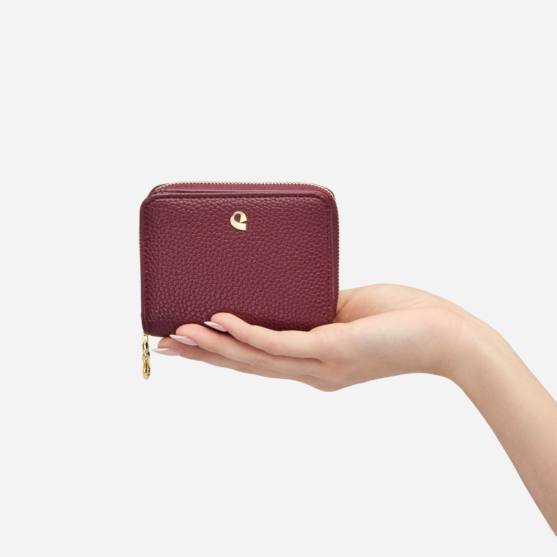 Portefeuille Aura grainé - burgundy