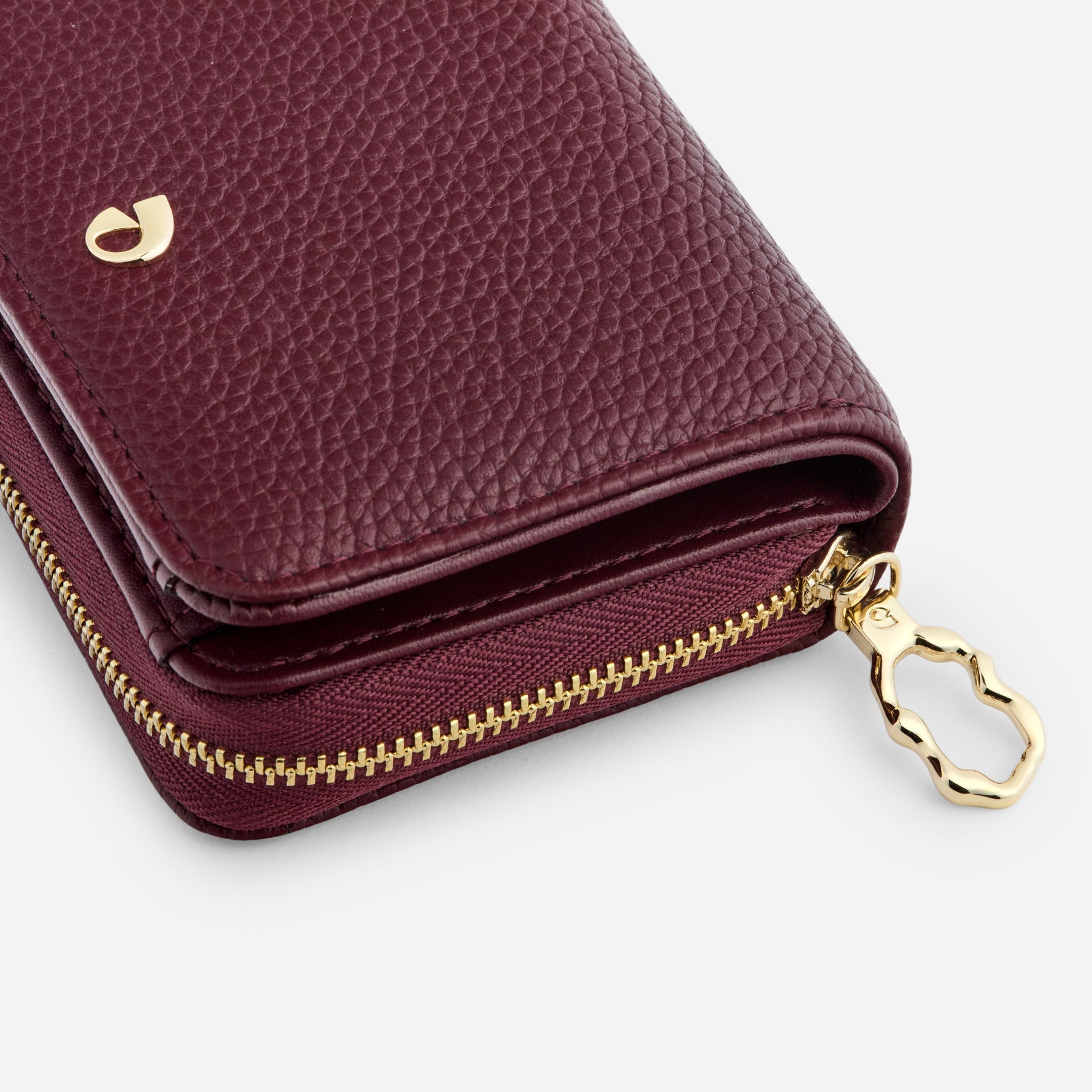 Portefeuille Aura grainé - burgundy