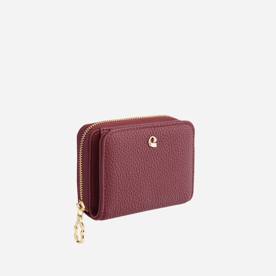 Portefeuille Aura grainé - burgundy