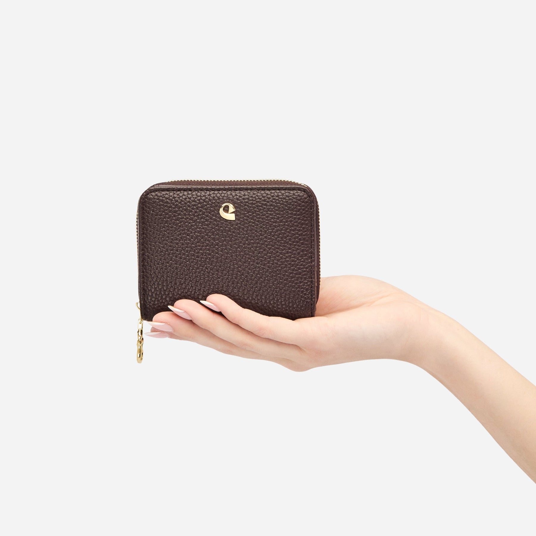 Portefeuille Aura grainé - dark expresso