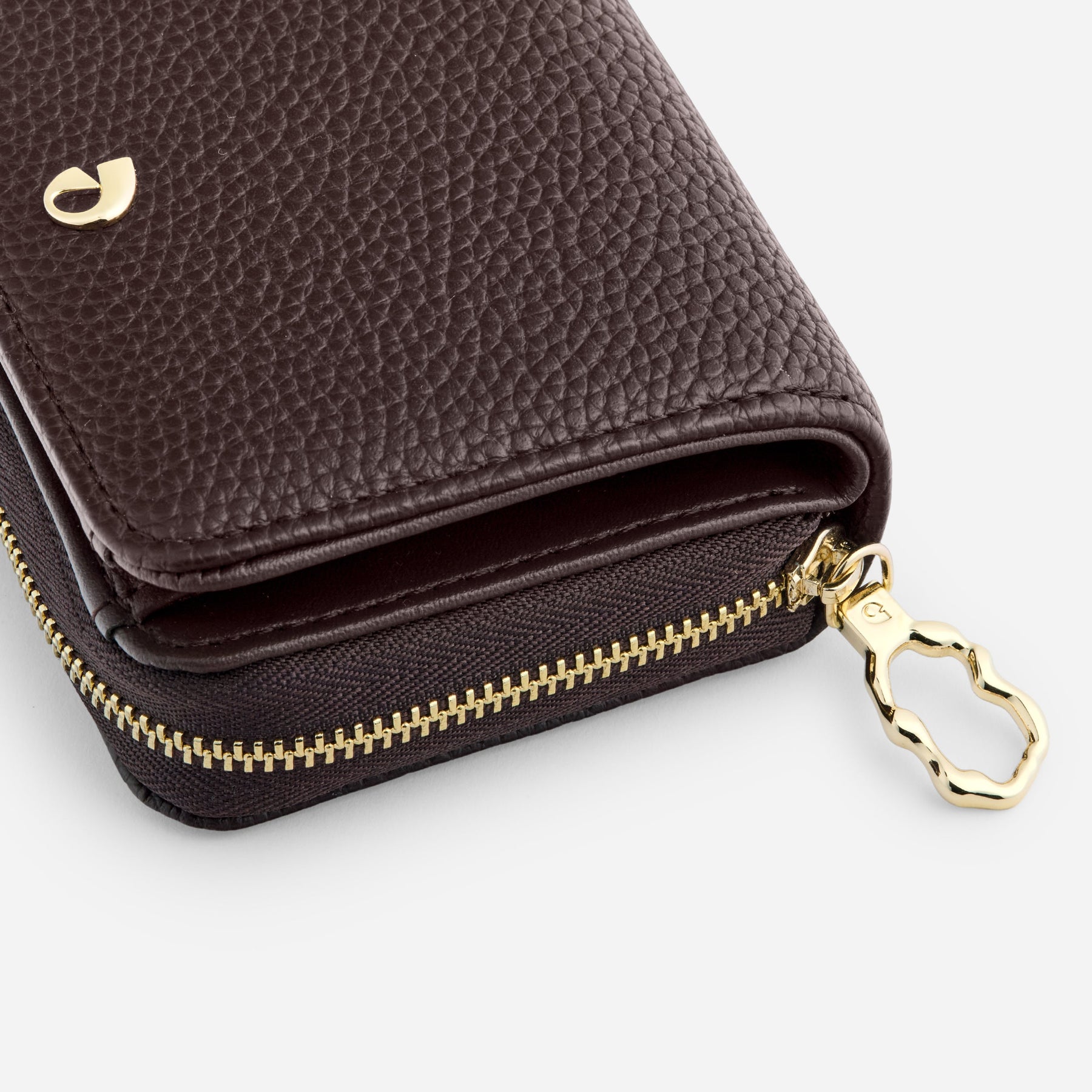 Portefeuille Aura grainé - dark expresso