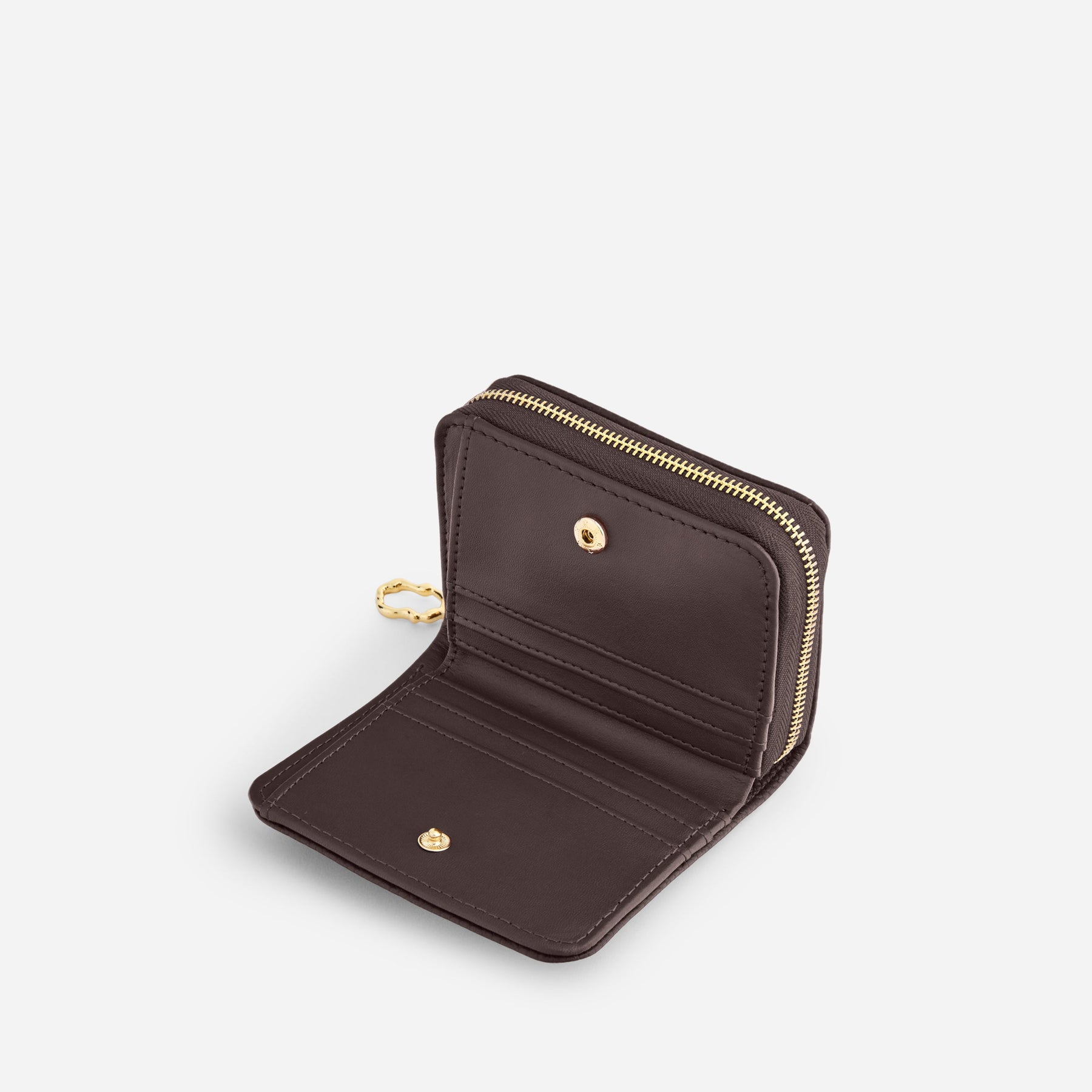 Portefeuille Aura grainé - dark expresso