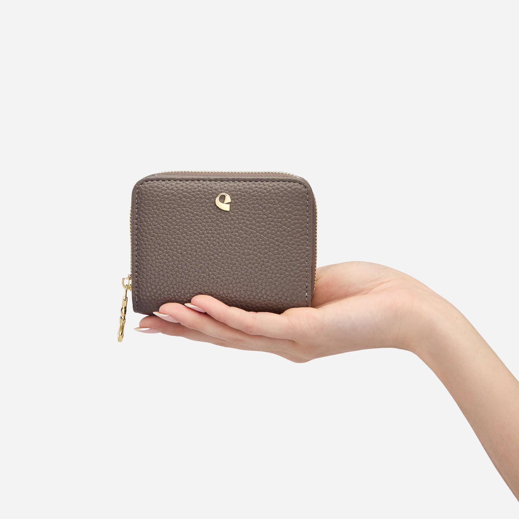 Portefeuille Aura grainé - taupe