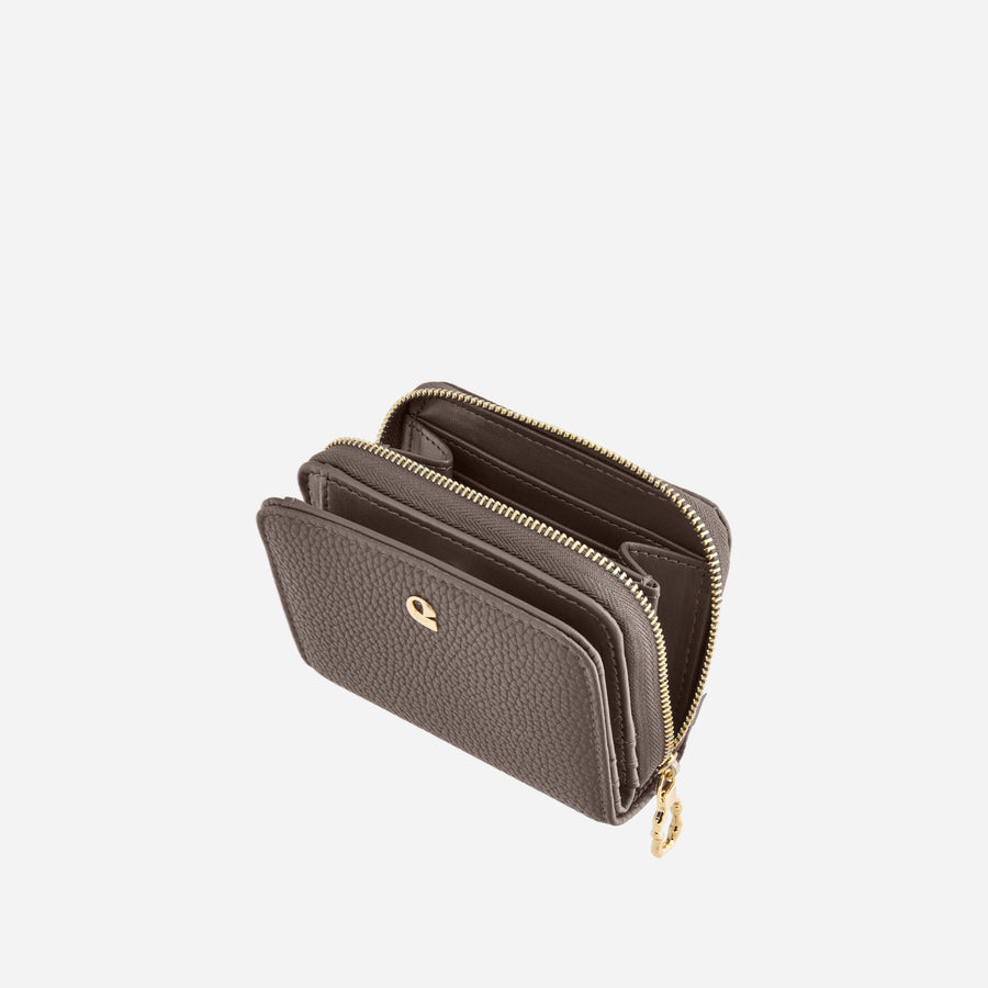 Portefeuille Aura grainé - taupe