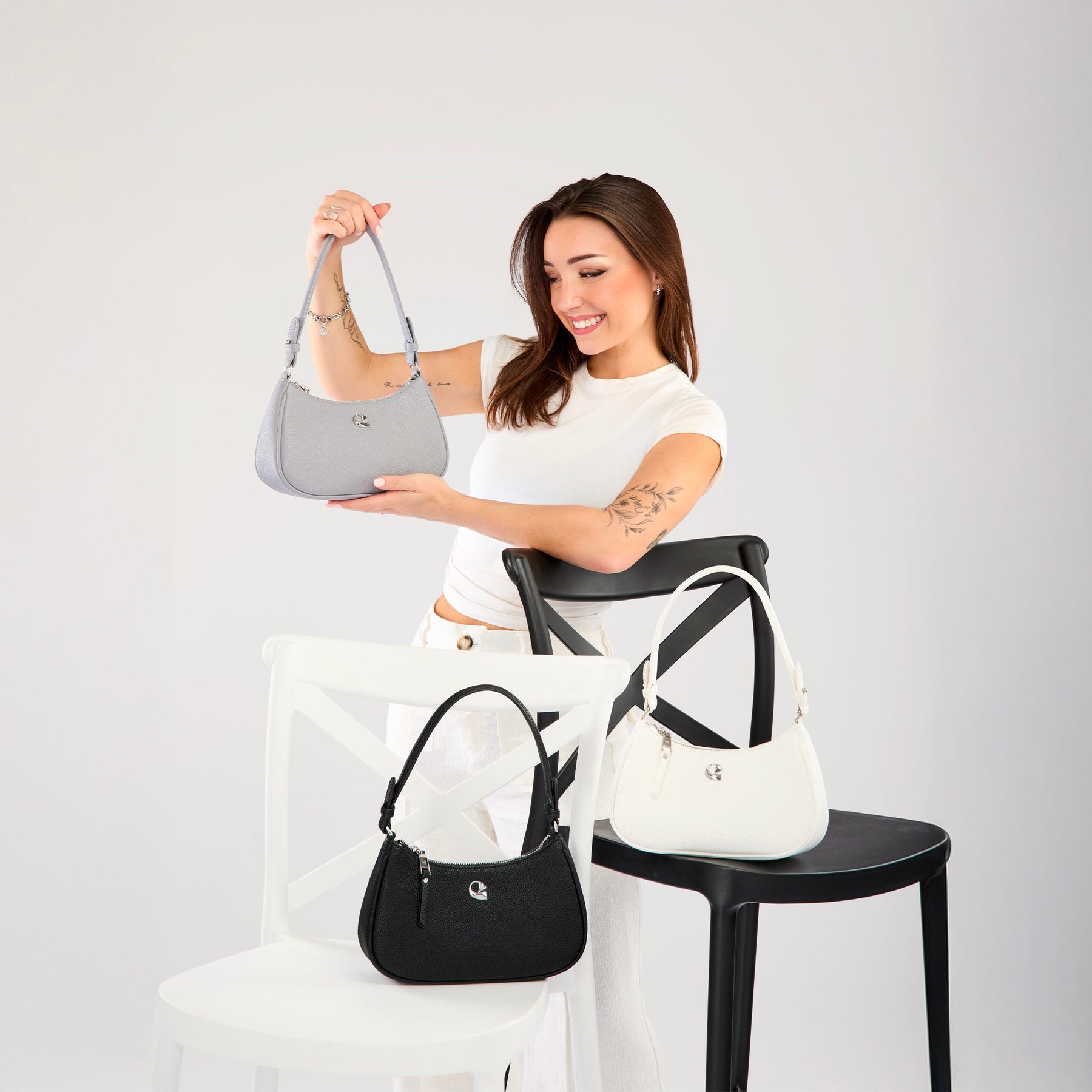 Sac Lune - gris perle
