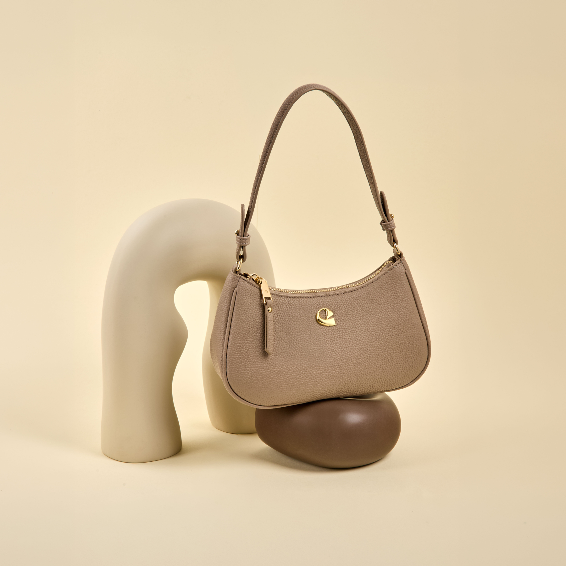 Sac Lune grainé - beige