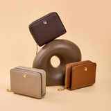Portefeuille Aura grainé - dark expresso